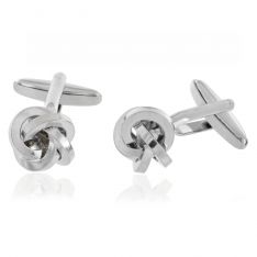 Silver Squared Knot Cufflinks