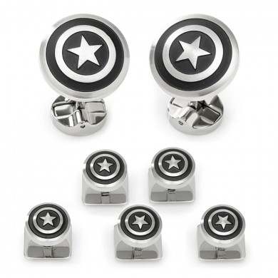 Stainless Steel Captain America Shield Five-Stud Set