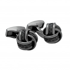 Carbon Fiber Gunmetal Knot Cufflinks