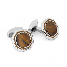 Octagon Brown Tiger Eye Cufflinks