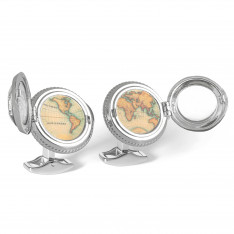 World Map Porthole Cufflinks