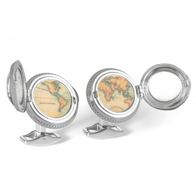 World Map Porthole Cufflinks