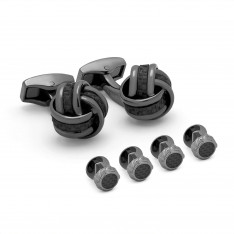 Gunmetal Plated Knot Stud Set