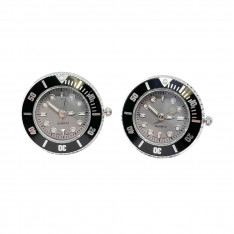 Black and Grey Working Watch Cufflinks