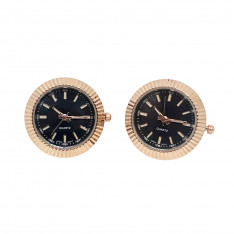 Day Date Rose Gold and Black Working Watch Cufflinks