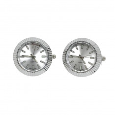 Day Date Silver Working Watch Cufflinks