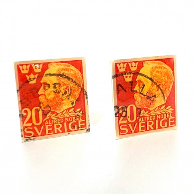 Alfred Nobel Stamp Cufflinks
