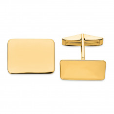14 Karat Solid Gold Rounded Rectangle Cufflinks