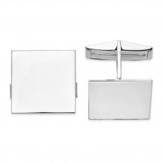 14KT White Gold Engravable Square Cufflinks