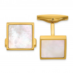 Gold Plated Stainless Steel with MOP Inlay Cufflinks