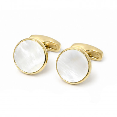 Elegant Mother of Pearl Gold Cufflinks