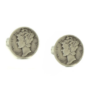 Mercury Dime Pewter Cufflinks