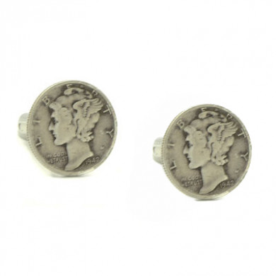 Mercury Dime Pewter Cufflinks