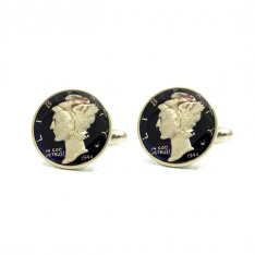 Blue Mercury Dime Cufflinks