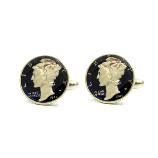 Blue Mercury Dime Cufflinks