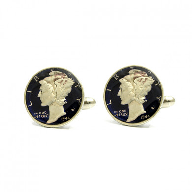 Blue Mercury Dime Cufflinks