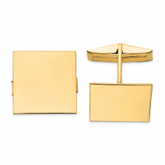 14KT Gold Engravable Square Cufflinks