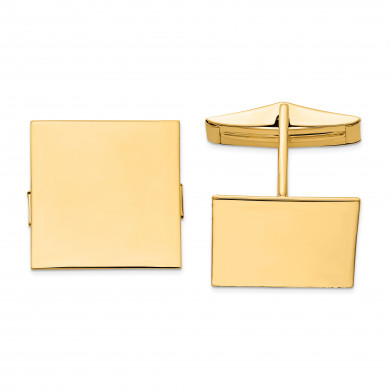 14KT Gold Engravable Square Cufflinks
