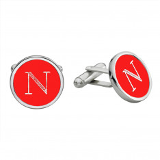 Engravable Round Red Cufflinks