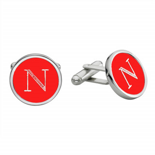 Engravable Round Red Cufflinks