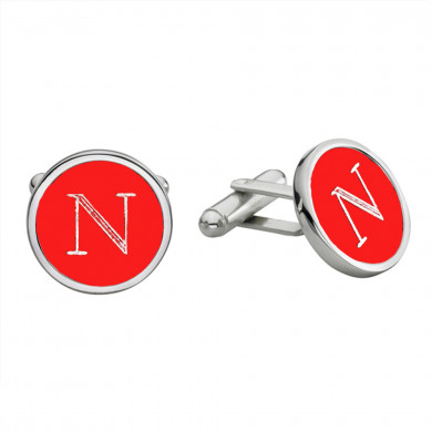 Engravable Round Red Cufflinks