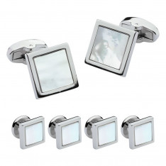 Sleek Square Mother of Pearl Stud Set