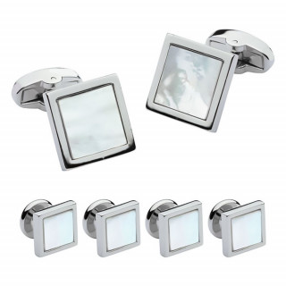 Sleek Square Mother of Pearl Stud Set