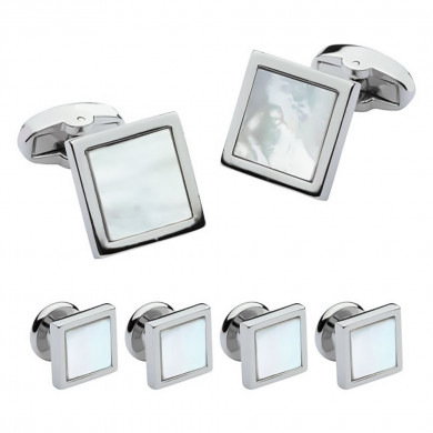 Sleek Square Mother of Pearl Stud Set