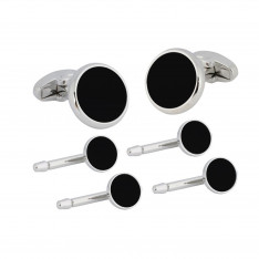 Silver and Onyx Springback Stud Set
