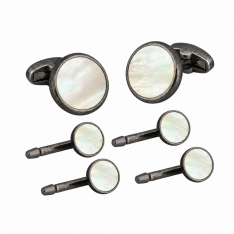 Antique Silver and Mother of Pearl Stud Set