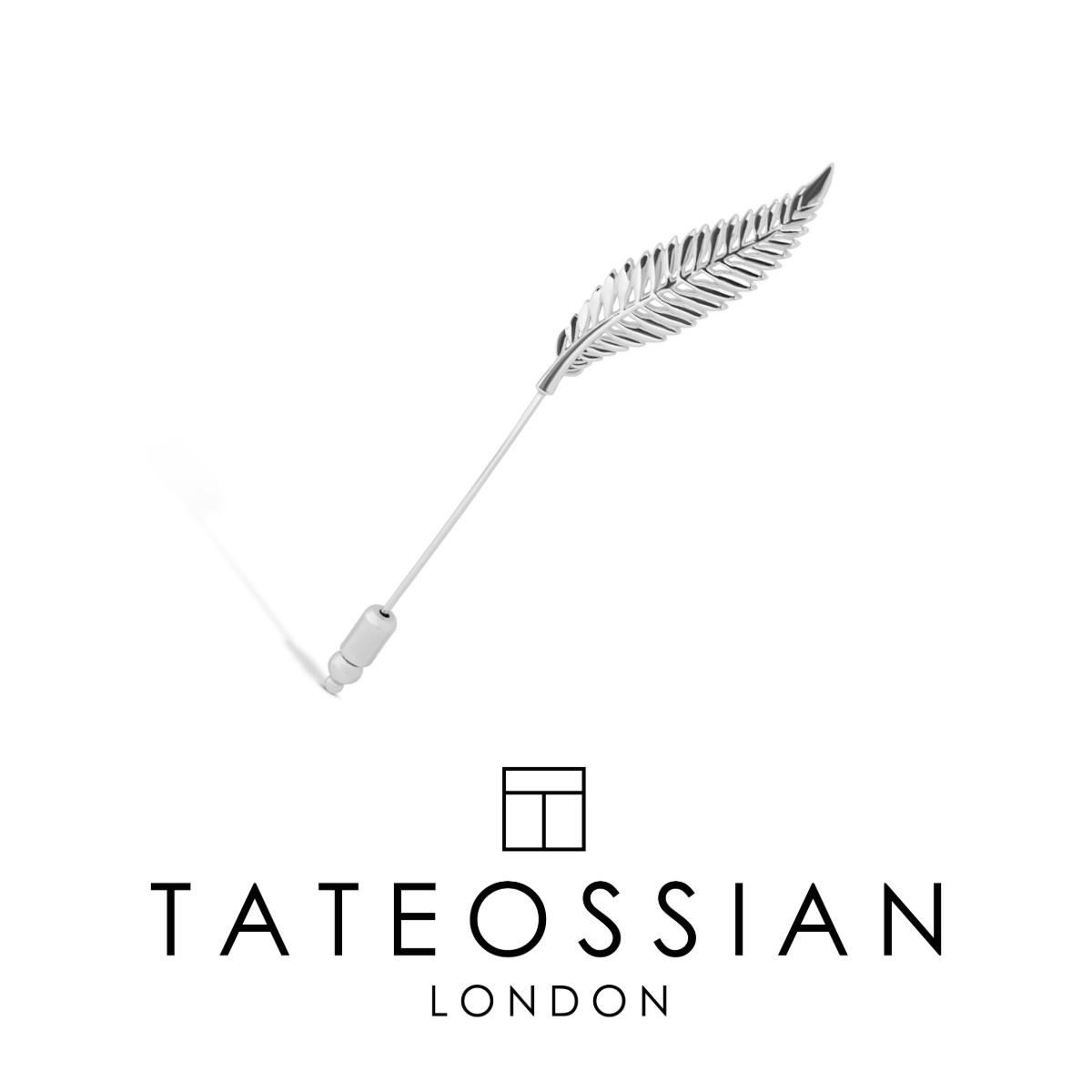 Tateossian London | Silver Fern Lapel Pin