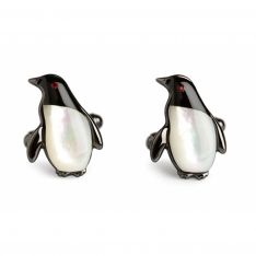 Onyx Mother of Pearl Penguin Cufflinks