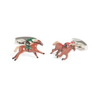 Set De Bijoux De Costume - Pince De Cravate Et Boutons De Manchette Tête De Cheval - Style équestre - Occasion