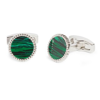 Rope Edge Malachite Cufflinks