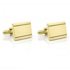 Gold Two Tone Engravable Cufflinks