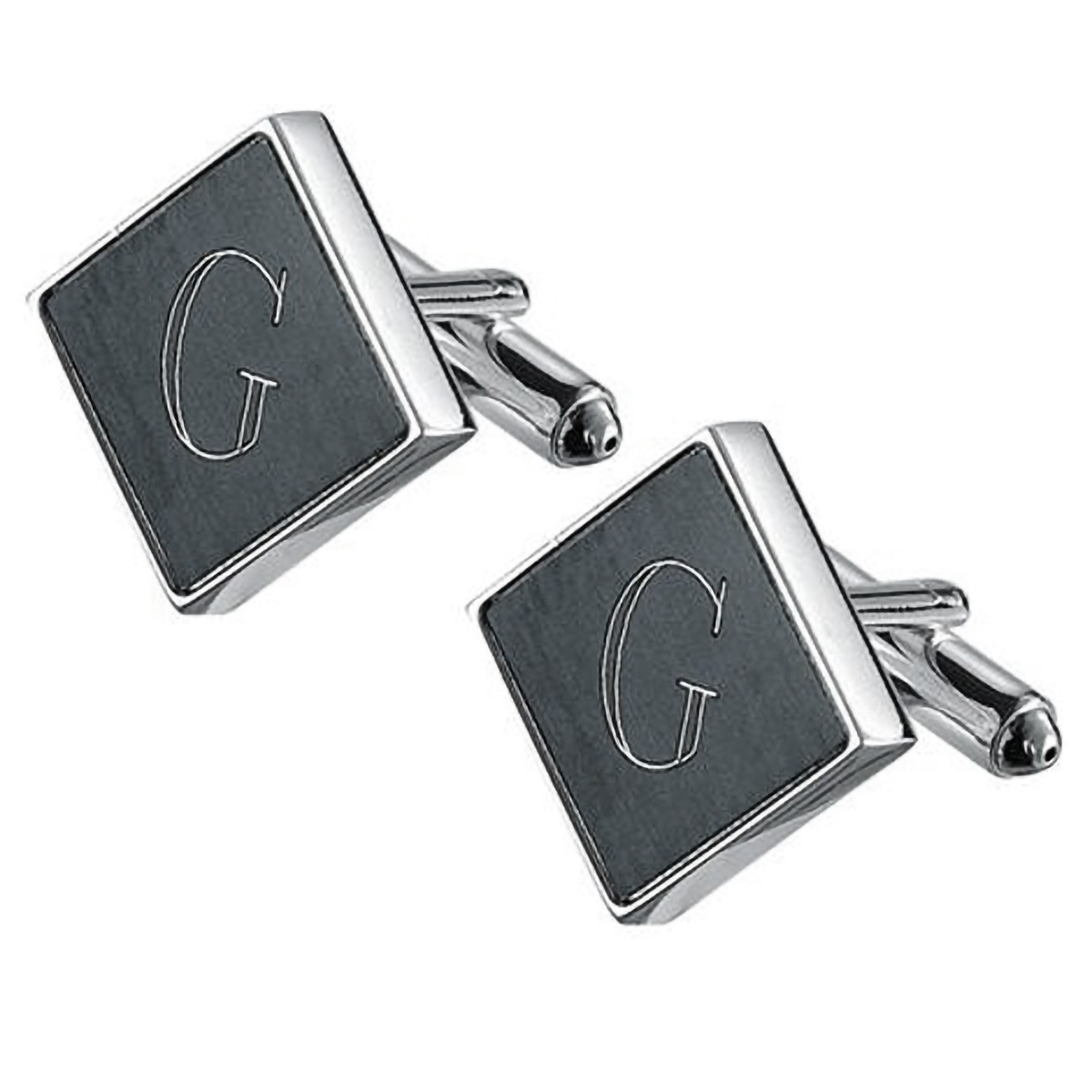 Grove Black Matte Engravable Cufflinks Cufflinks Depot