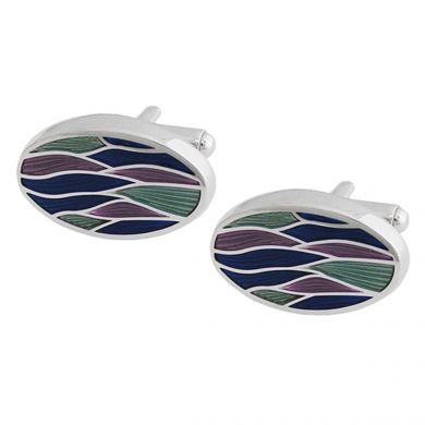 Real 925 Sterling Silver & Abalone Oval Cufflinks Gents Formal Suit Work Wedding