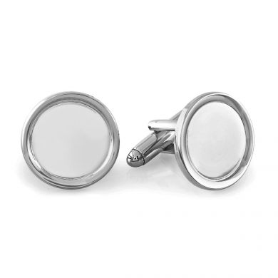 Round Sterling Engravable Cufflinks