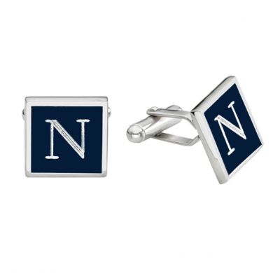 Engravable Blue Square Cufflinks