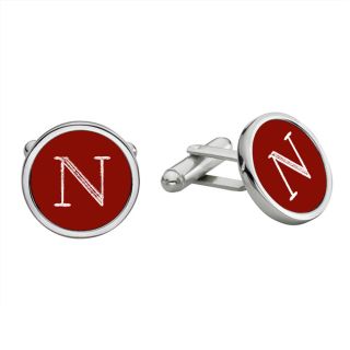 Engravable Round Red Cufflinks