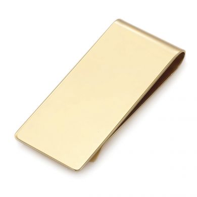 Engraved Metal Money Clip & Credit Card Holder - Gold