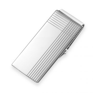 Streamlined Silver Engravable Money Clip