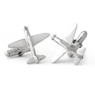 Sterling Silver Airplane Cufflinks