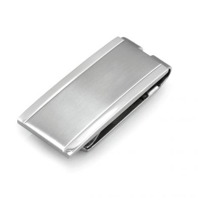 Engraved Metal Money Clip & Credit Card Holder - Silver