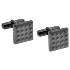 Gun Metal Ribbed Designer Cufflinks