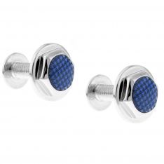 Blue Screw Cog Cufflinks