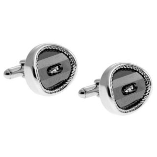 Hematite Cable Button Cufflinks