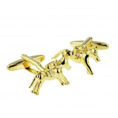 Gold Jockey Racehorse Cufflinks