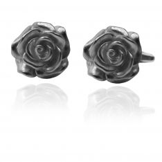 Gunmetal Rose Blossom Cufflinks