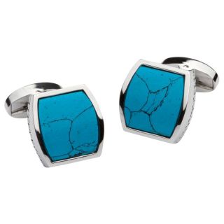 Curved Turquoise Stone Cufflinks